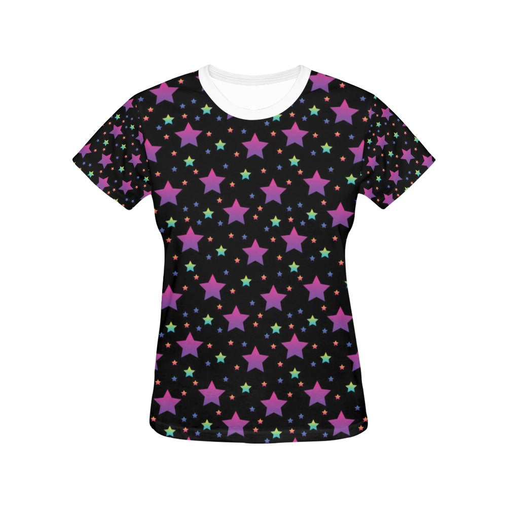 Star Print Design LKS305 Women's  T-shirt