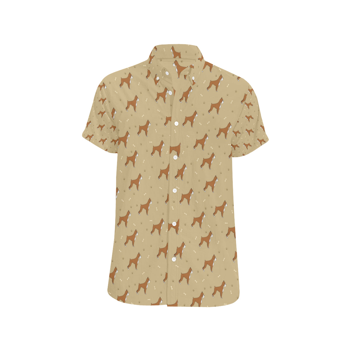 Boxers Pattern Print Design 02 Men's Short Sleeve Button Up Shirt