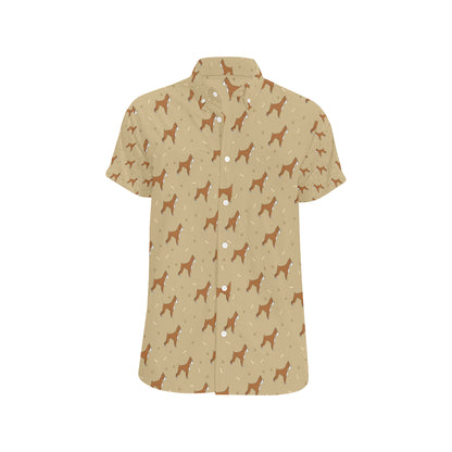 Boxers Pattern Print Design 02 Men's Short Sleeve Button Up Shirt