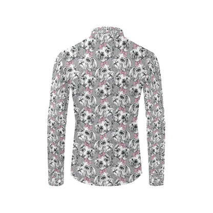 Maltese Pattern Print Design 01 Men's Long Sleeve Shirt