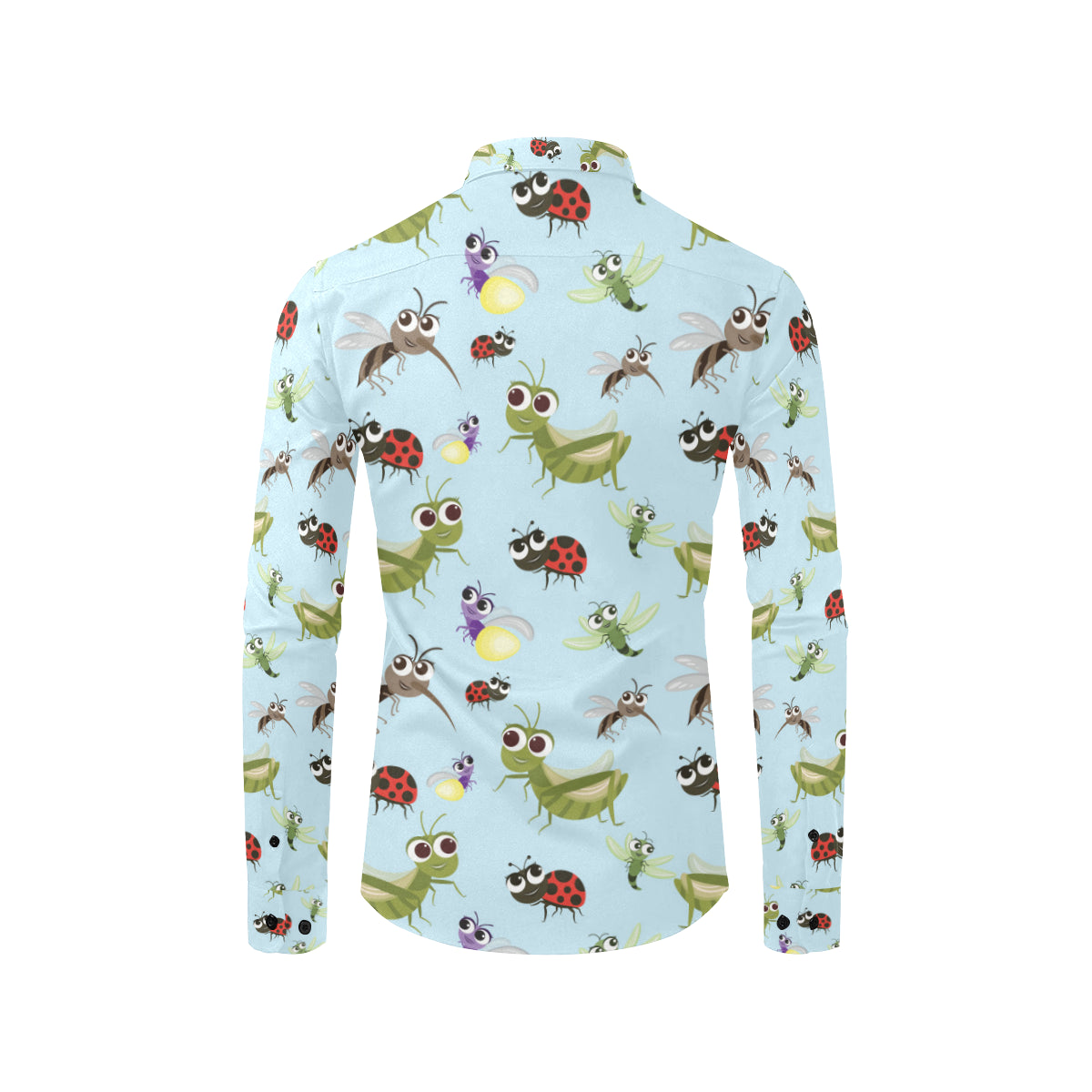 Ladybug Pattern Print Design 01 Men's Long Sleeve Shirt