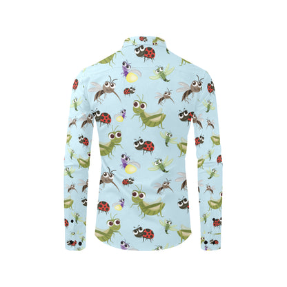 Ladybug Pattern Print Design 01 Men's Long Sleeve Shirt