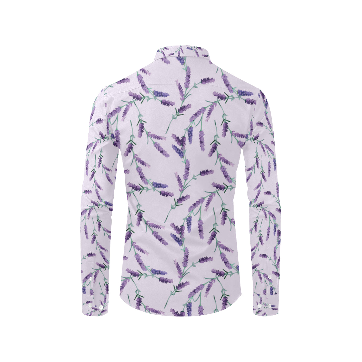 Lavender Pattern Print Design 02 Men's Long Sleeve Shirt