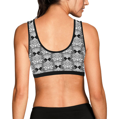Lotus Mandala Print Pattern Sports Bra