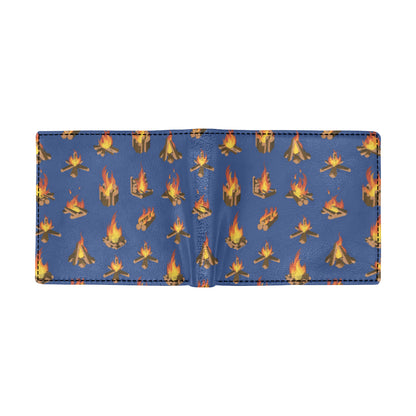Campfire Pattern Print Design 03 Men's ID Card Wallet