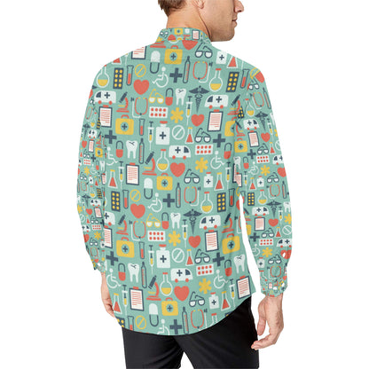 Medical Pattern Print Design 02 Men's Long Sleeve Shirt