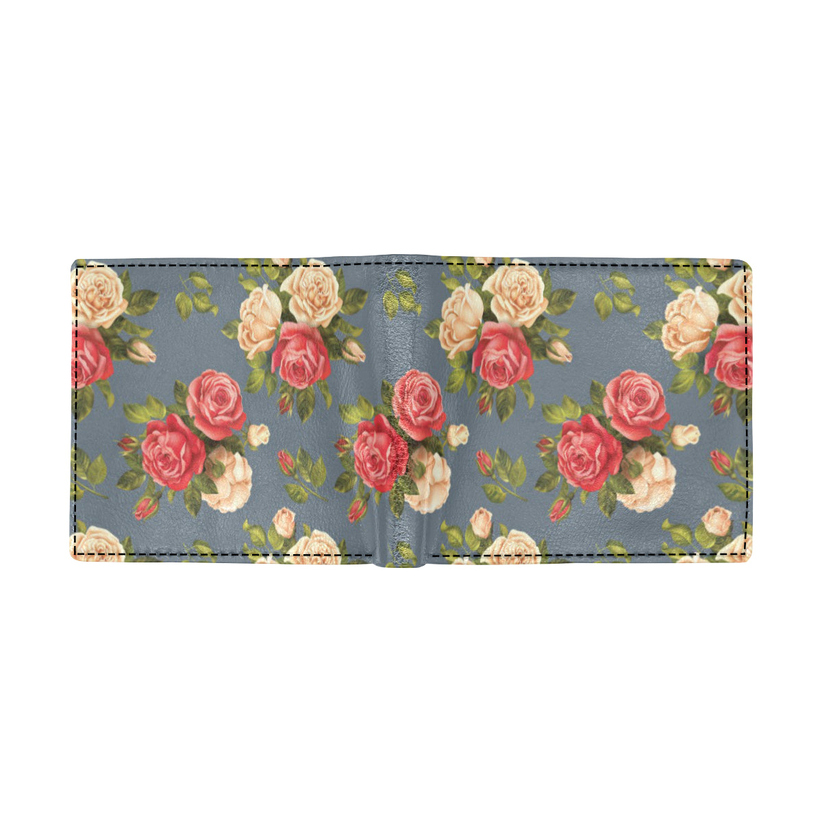 Rose Pattern Print Design RO017 Men's ID Card Wallet