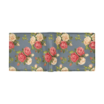 Rose Pattern Print Design RO017 Men's ID Card Wallet