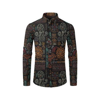 Polynesian Pattern Print Design A04 Men's Long Sleeve Shirt