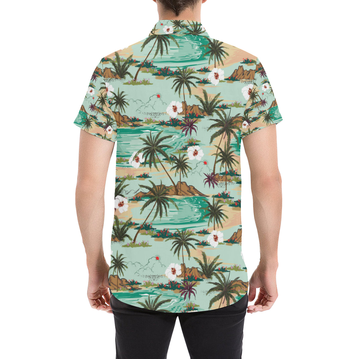 Pacific island Pattern Print Design A03 Men's Short Sleeve Button Up Shirt
