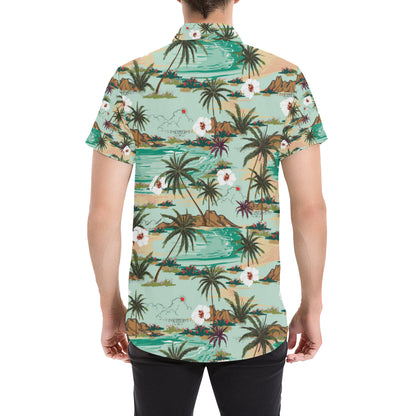 Pacific island Pattern Print Design A03 Men's Short Sleeve Button Up Shirt