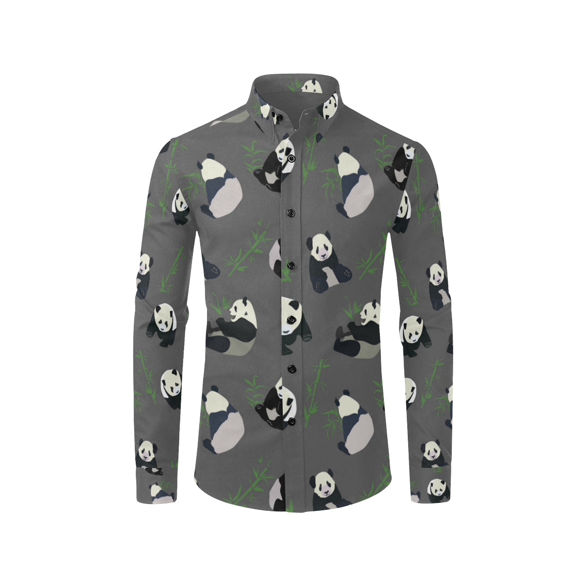 Panda Pattern Print Design A06 Men's Long Sleeve Shirt