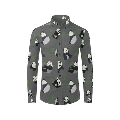 Panda Pattern Print Design A06 Men's Long Sleeve Shirt