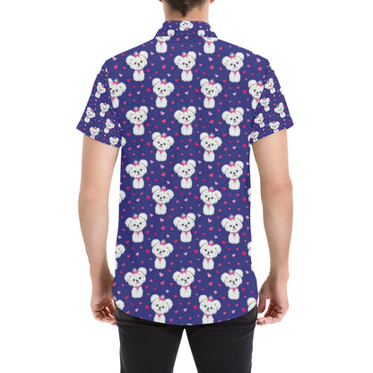 Maltese Pattern Print Design 02 Men's Short Sleeve Button Up Shirt