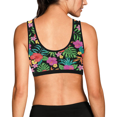 Hibiscus Red Hawaiian Flower Sports Bra