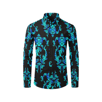 Sea turtle Polynesian Tribal Hawaiian Men's Long Sleeve Shirt