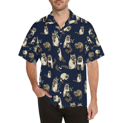 Raccoon Pattern Print Design A06 Men's Hawaiian Shirt