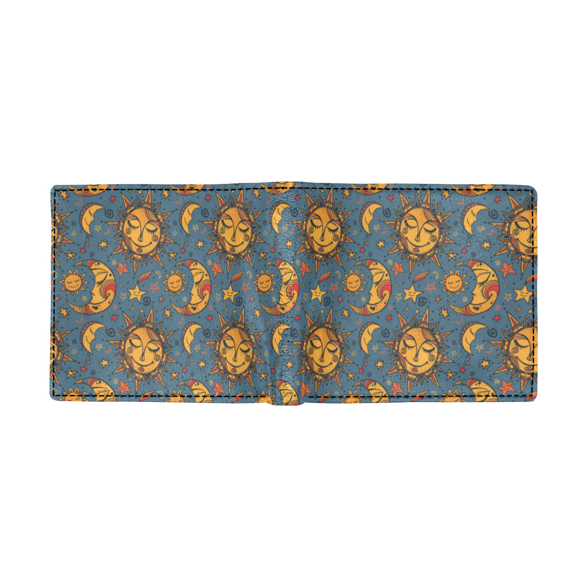 Celestial Moon Sun Pattern Print Design 02 Men's ID Card Wallet