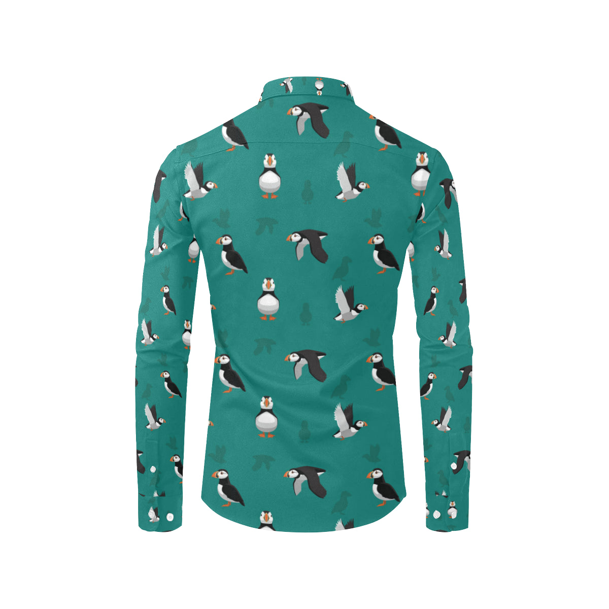 Puffin Pattern Print Design A02 Men's Long Sleeve Shirt
