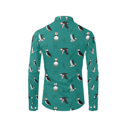 Puffin Pattern Print Design A02 Men's Long Sleeve Shirt