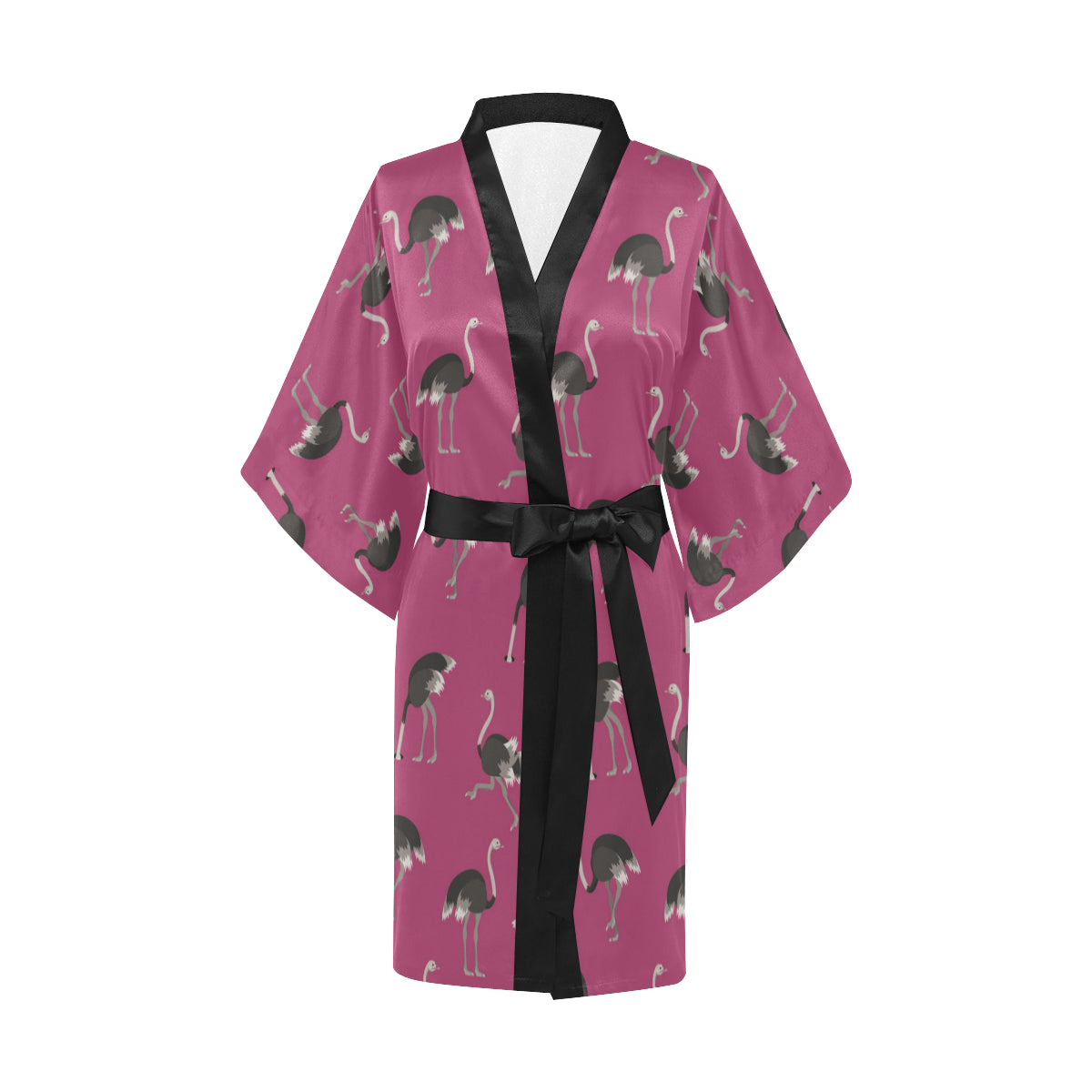 Emu Pattern Print Design 02 Women's Short Kimono
