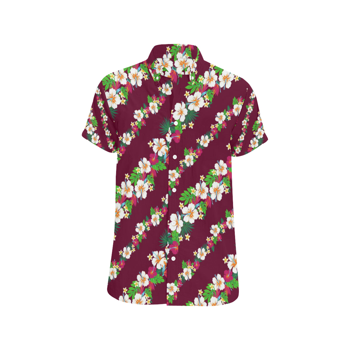 Hawaiian Themed Pattern Print Design H06 Men's Short Sleeve Button Up Shirt