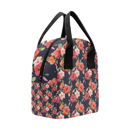 Tropical Flower Pattern Print Design TF020 Insulated Lunch Bag