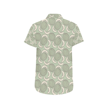 Cantaloupe Pattern Print Design 01 Men's Short Sleeve Button Up Shirt