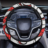 Maori Polynesian Themed Design Print Steering Wheel Cover with Elastic Edge