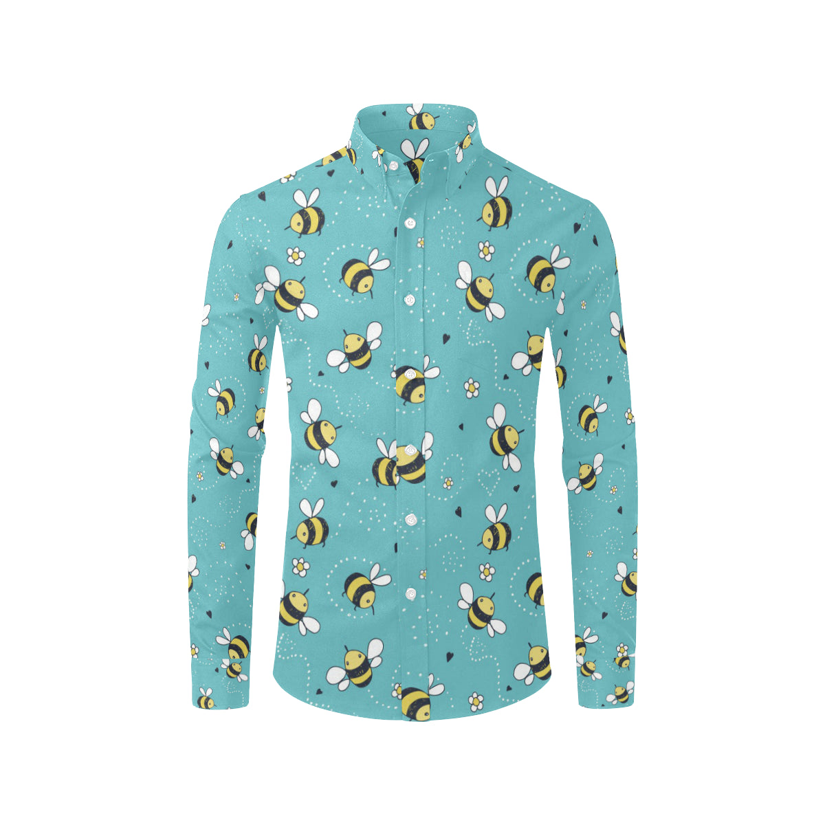 Bee Pattern Print Design BEE02 Men's Long Sleeve Shirt