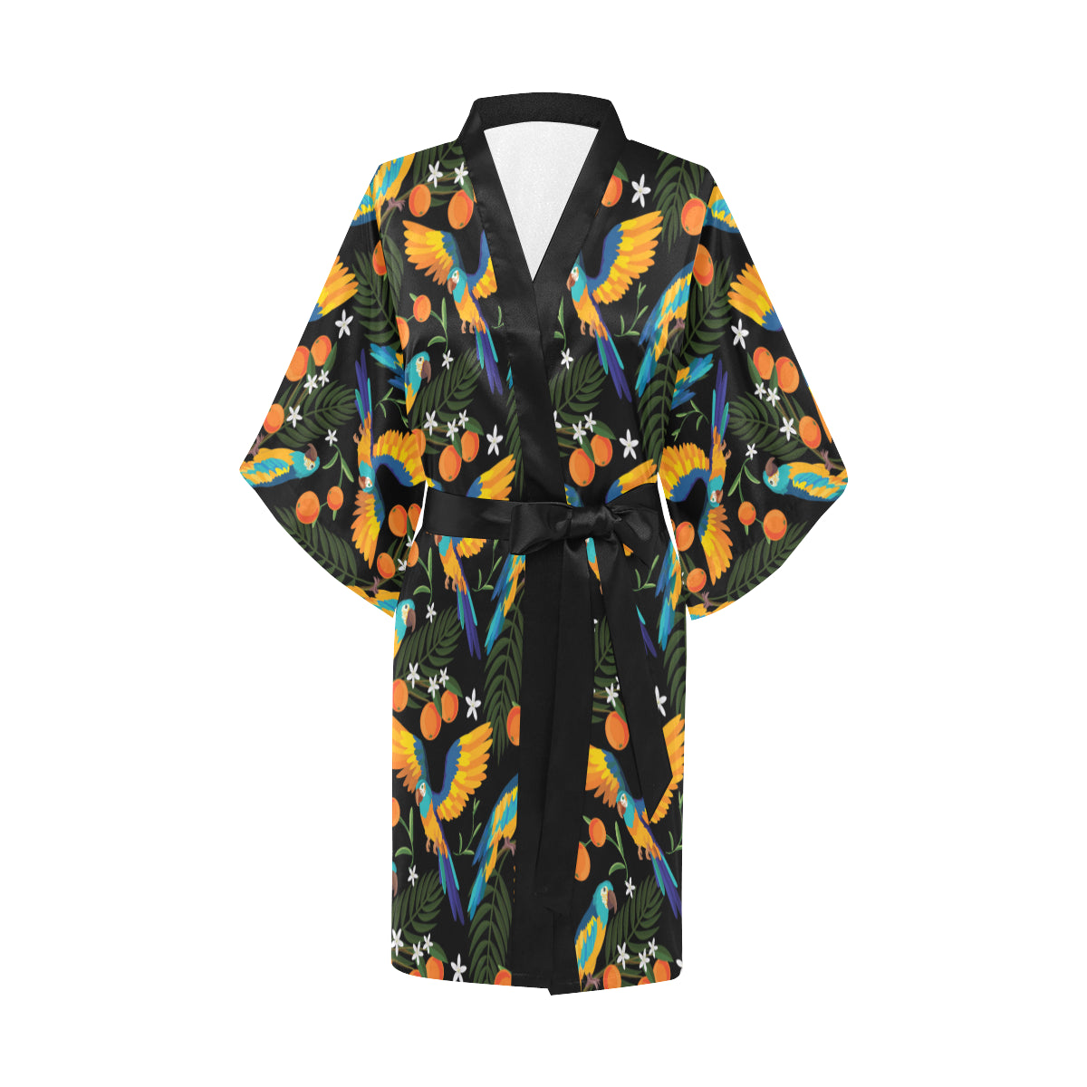 Macaw Pattern Print Design 03 Women's Short Kimono