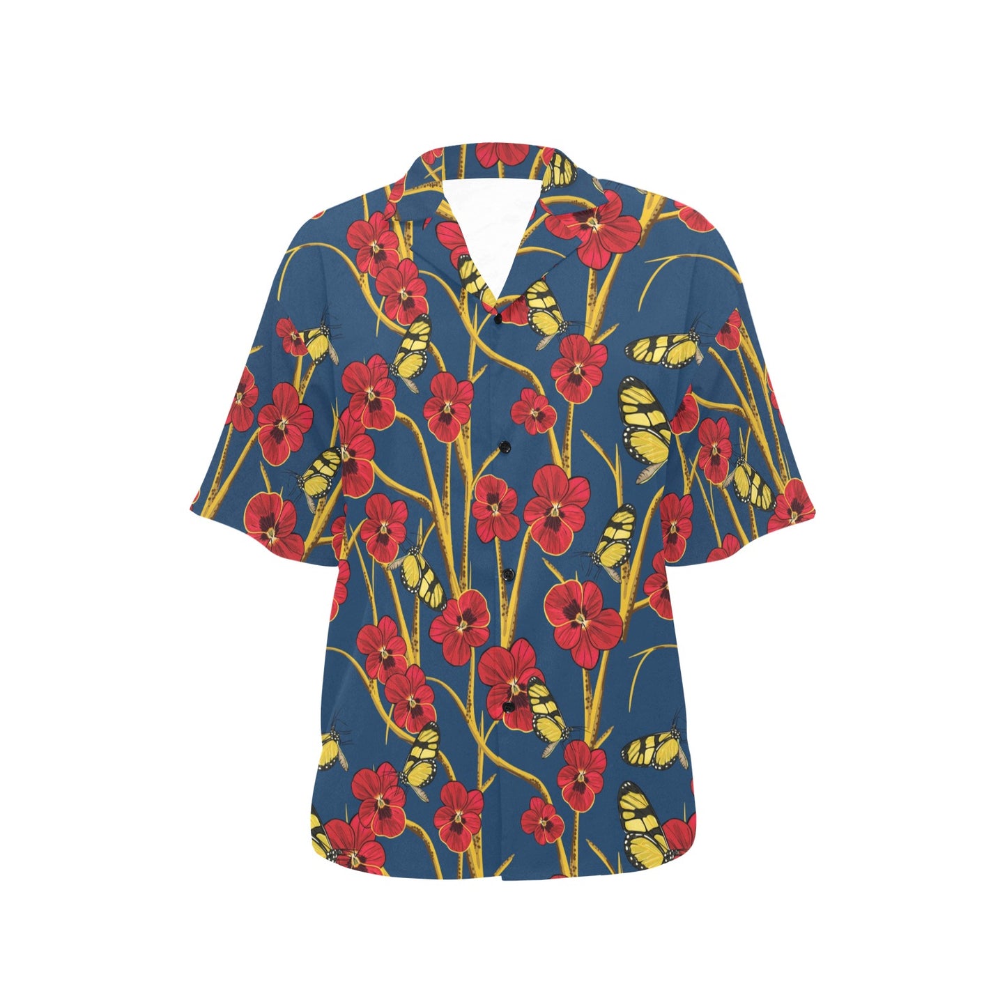 Pansy Pattern Print Design A01 Women's Hawaiian Shirt
