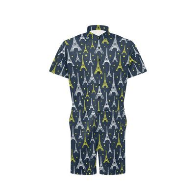 Eiffel Tower Star Print Men's Romper