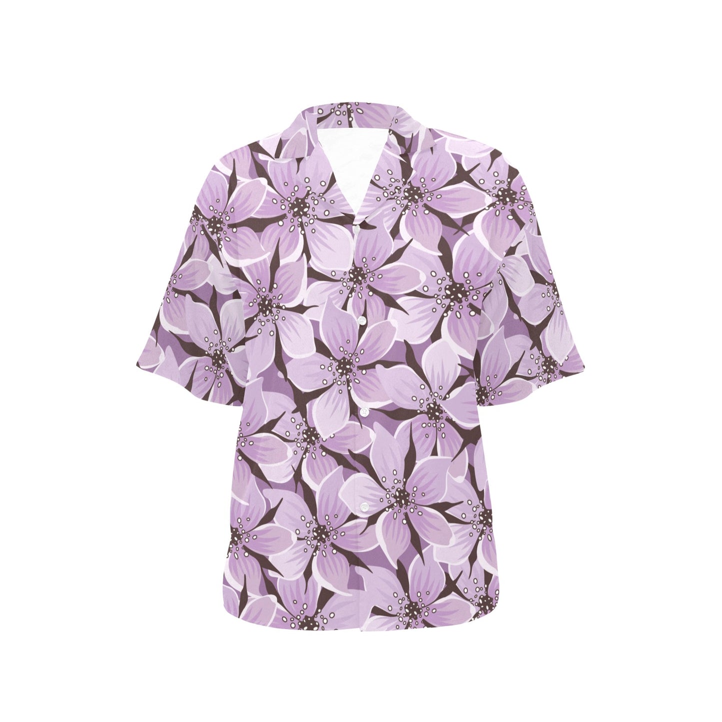 Lilac Pattern Print Design 01 Women's Hawaiian Shirt