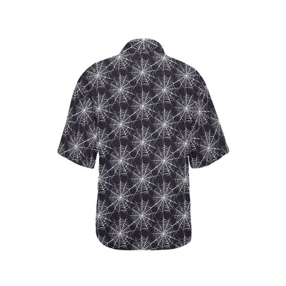 Spider Web Print Design LKS303 Women's Hawaiian Shirt