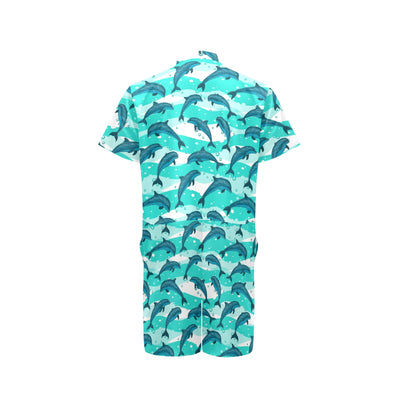 Dolphin Design Print Pattern Men's Romper