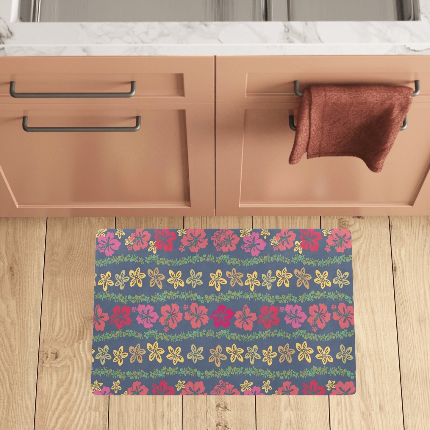 Hawaiian Themed Pattern Print Design H018 Kitchen Mat