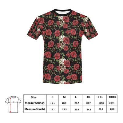 Skull And Roses Print Design LKS303 Men's All Over Print T-shirt