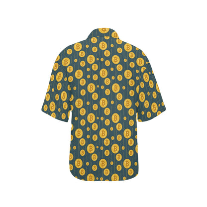 Bitcoin Pattern Print Design 01 Women's Hawaiian Shirt