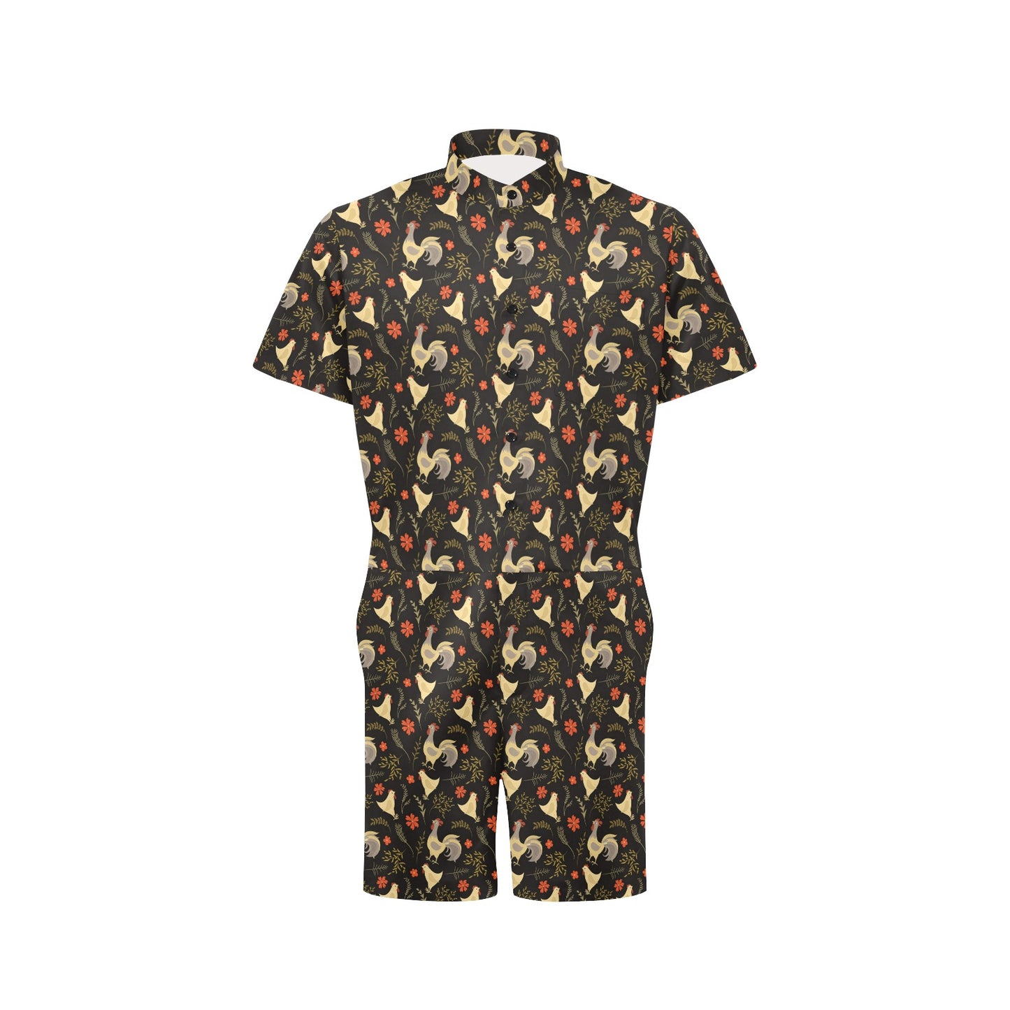 Chicken Pattern Print Design 04 Men's Romper
