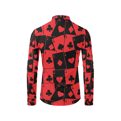 Poker Cards Pattern Print Design A01 Men's Long Sleeve Shirt