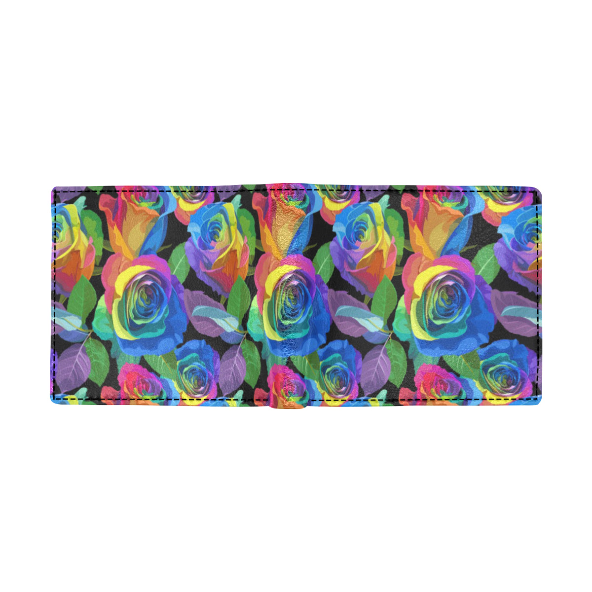 Rose Pattern Print Design RO02 Men's ID Card Wallet