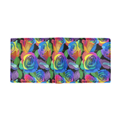 Rose Pattern Print Design RO02 Men's ID Card Wallet