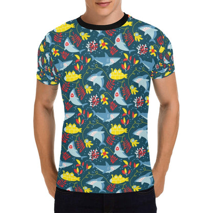 Scuba With Sharks Print Design LKS303 Men's All Over Print T-shirt
