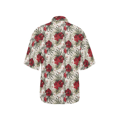 Hibiscus Print Design LKS3011 Women's Hawaiian Shirt