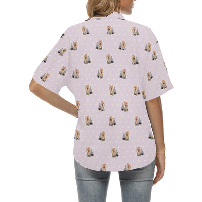 Yorkshire Terriers Print Design LKS302 Women's Hawaiian Shirt