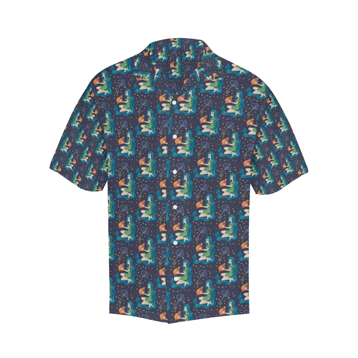 Aquarius Zodiac Pattern Print Design 03 Men's Hawaiian Shirt