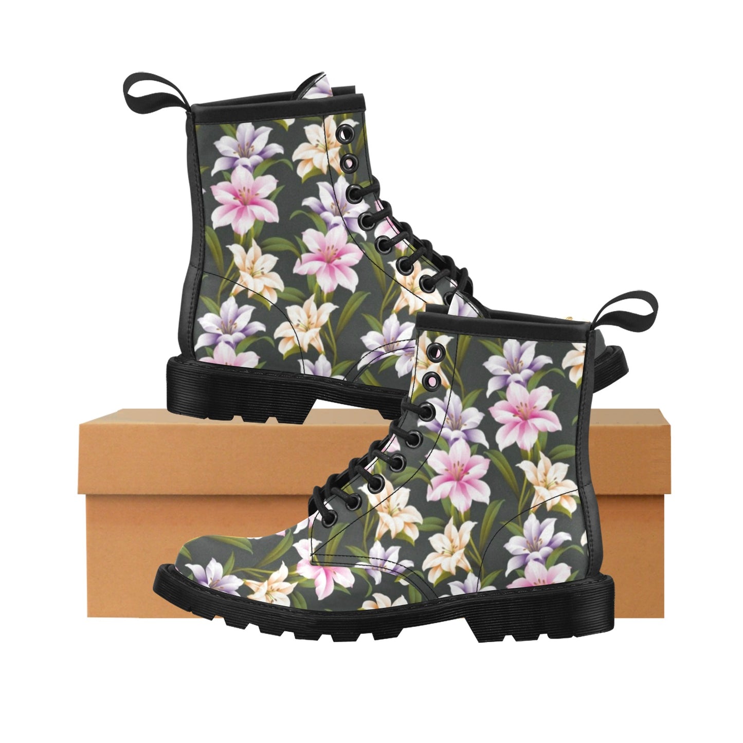 Lily Pattern Print Design LY01 Women's Boots