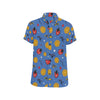 Ladybug Pattern Print Design 05 Men's Short Sleeve Button Up Shirt
