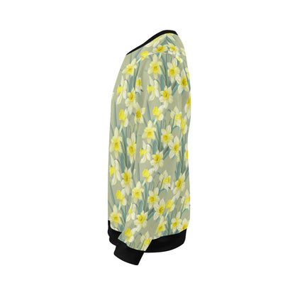 Daffodils Pattern Print Design DF01 Men Long Sleeve Sweatshirt